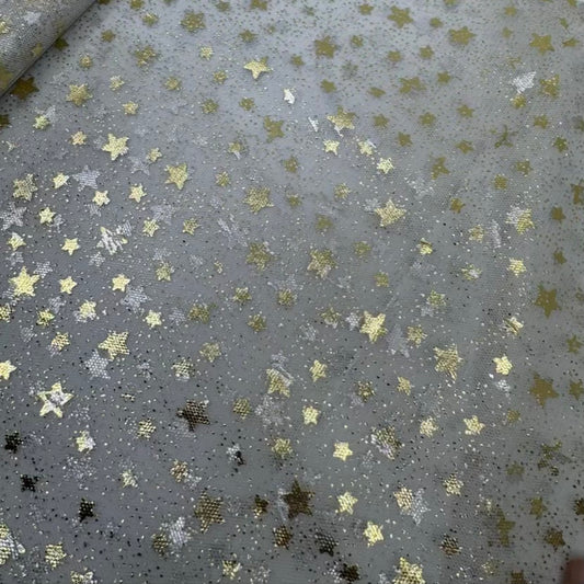Tulle Brillant Blanc Étoiles