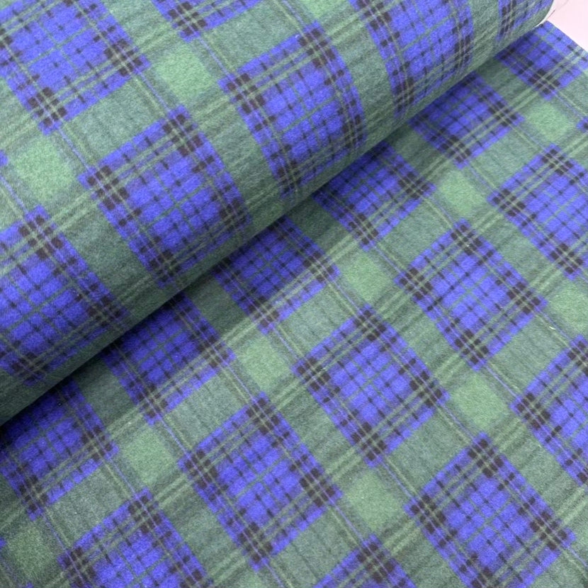 Flanelle Imprimée 024 (royal et vert foncé)