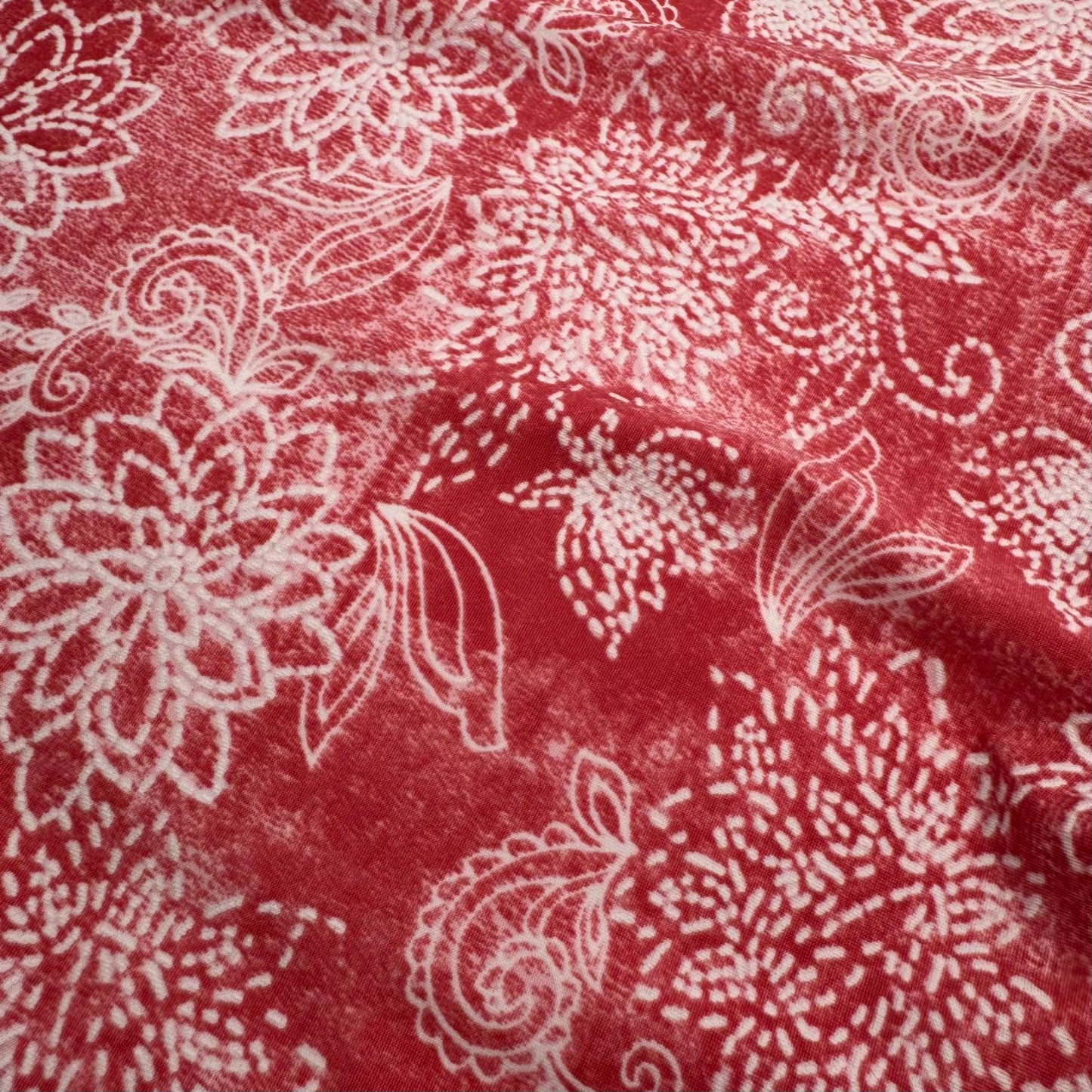 Jersey Polyester Floral Texturé Rose