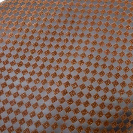Brown Checkered Suede