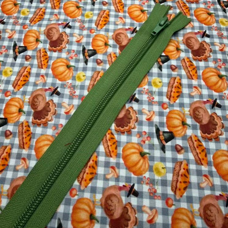 Fermeture Éclair Non-Séparable 9po,Olive