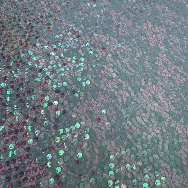 Dentelle Paillettes Menthe