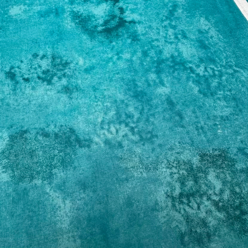 Coton Large Courtepointe Marbré Aqua