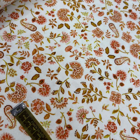 Jersey Coton Paisley Blanc