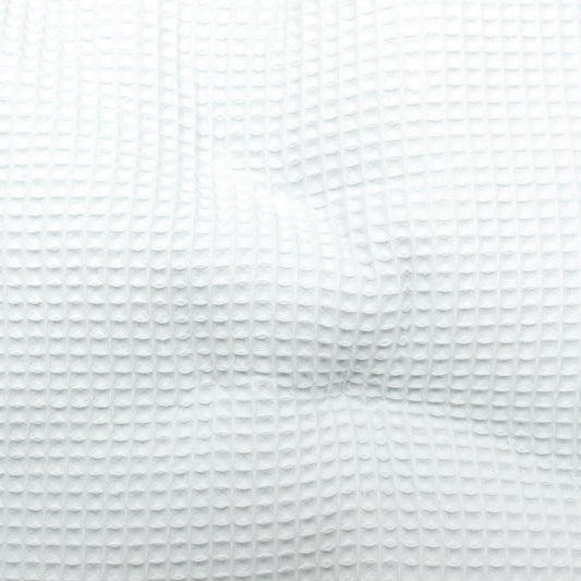Coton Gaufré Organique Blanc 01