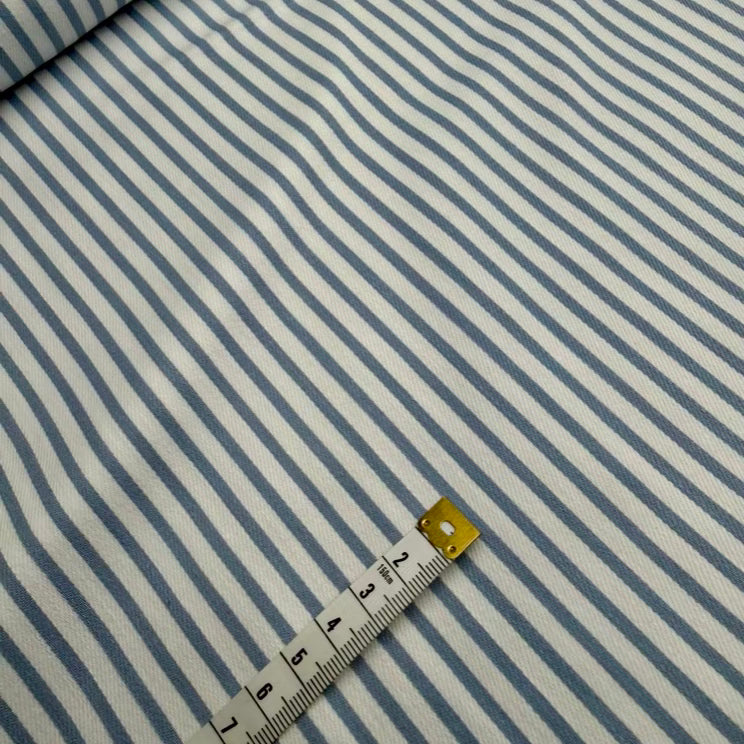 Denim Extensible Lignes Blanc/Bleu