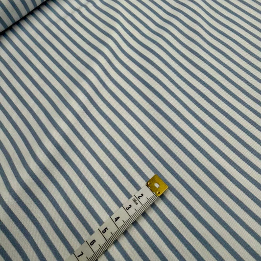 Denim Extensible Lignes Blanc/Bleu
