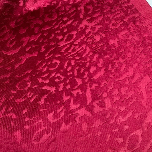 Velours Extensible Léopard Cerise