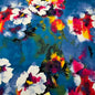 Jersey Rayonne Fleurs Bleu