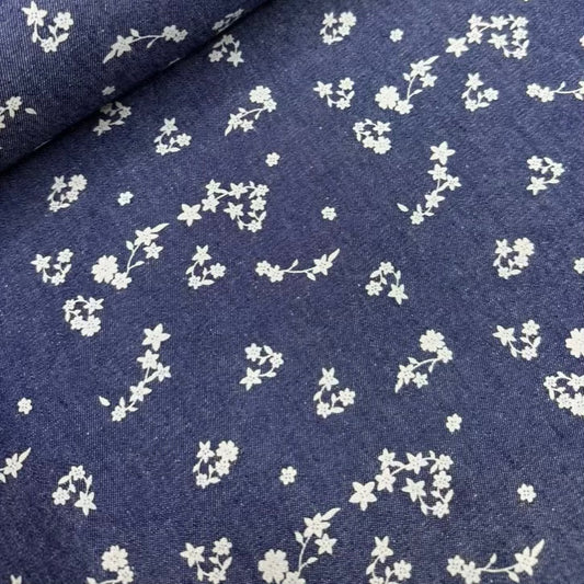 Denim Bleu Fleurs