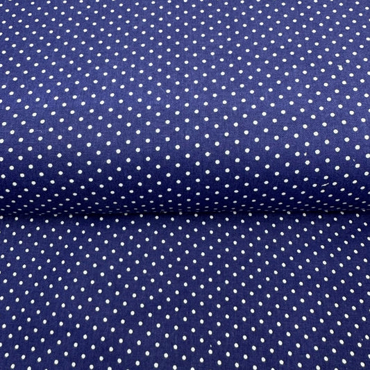 Navy Polka Dot Cotton