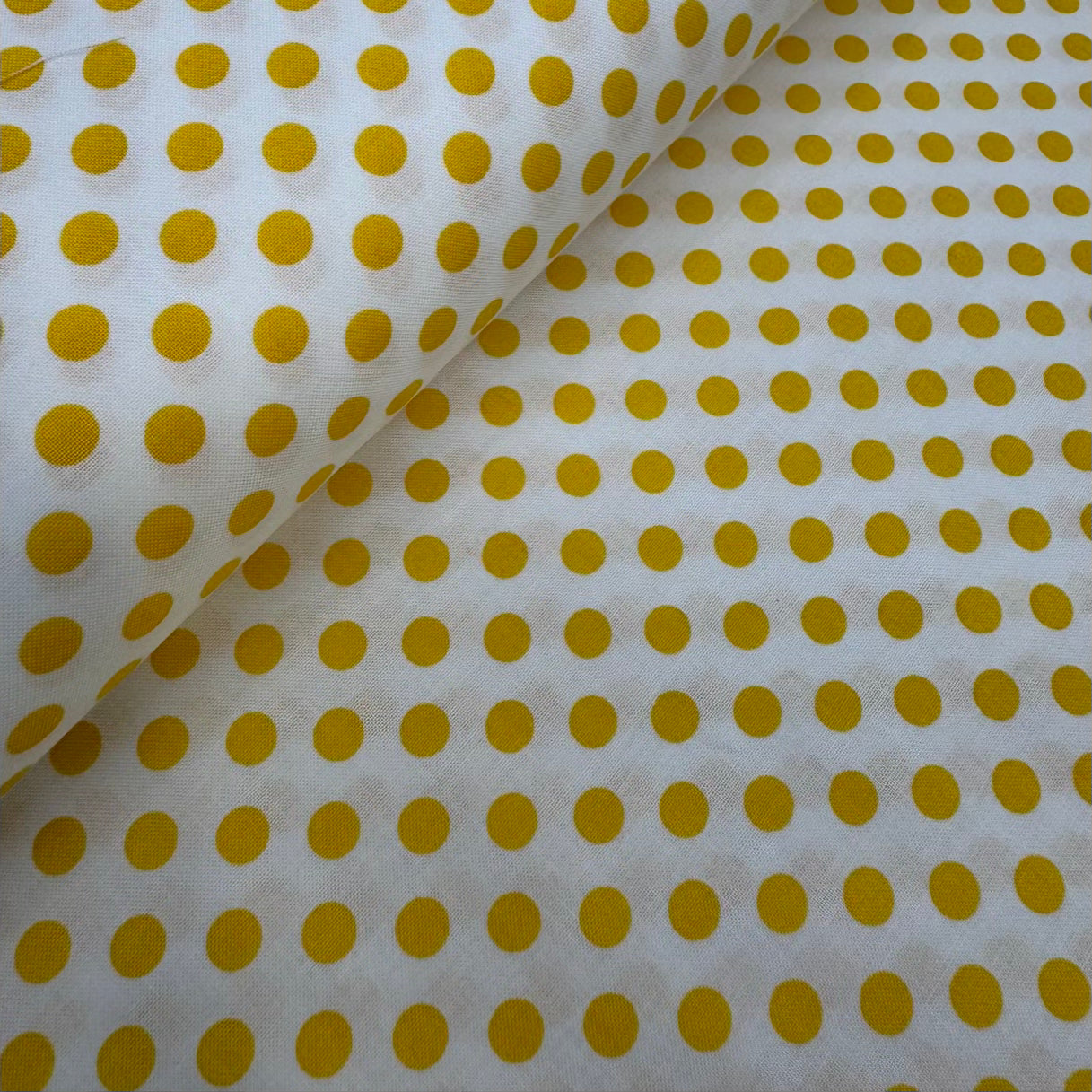 Coton Pois Jaune/Blanc