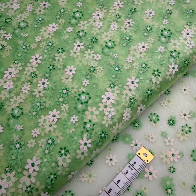 Organza Fleurs Vertes
