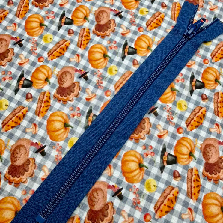 Fermeture Éclair Non-Séparable 9po, Denim