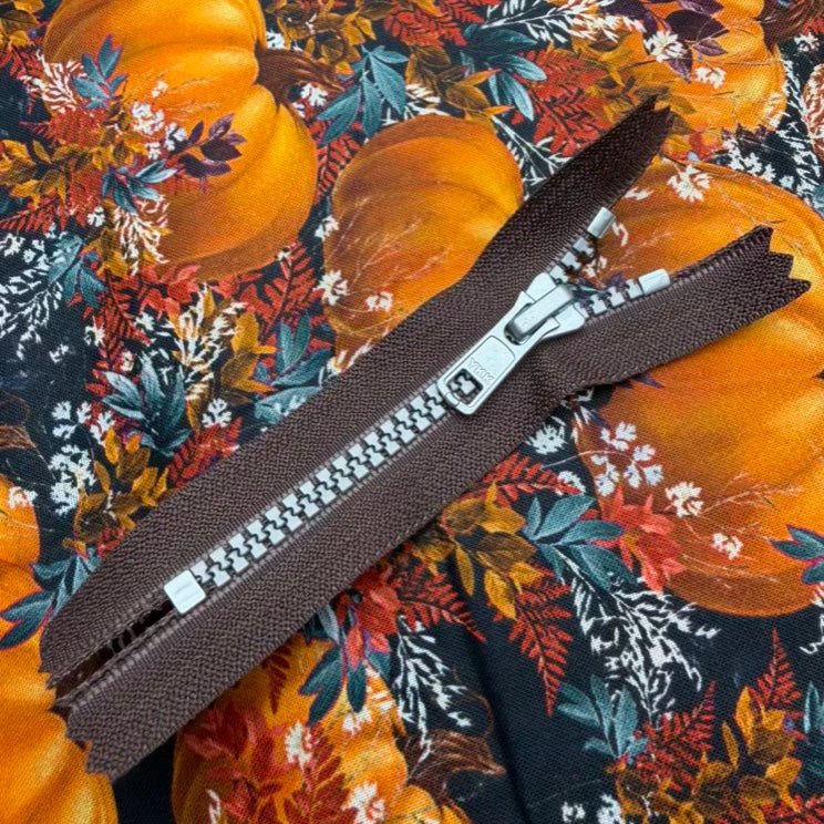 Non-Separating Zipper 4in, 5 vision, Brown