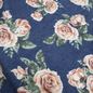 Jersey Polyester Floral Peach/Denim