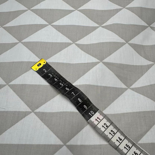 Coton Large Courtepointe Blanc Triangles Gris