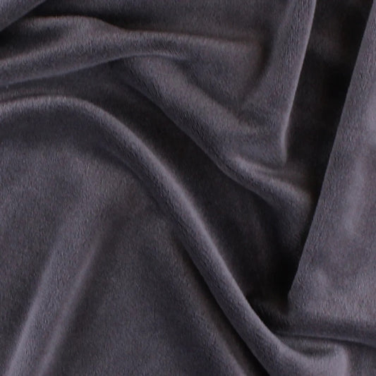 Minky Velour Extensible Gris Foncé