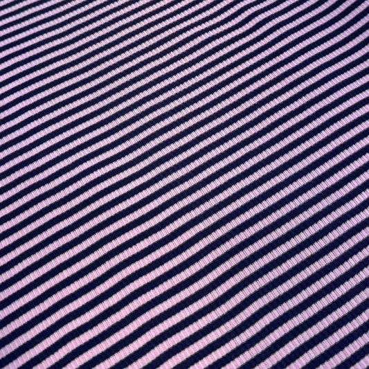 Rib Striped Navy/Lilac 2x1 ***faded pleats***