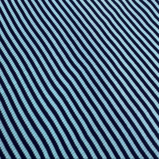 Rib Striped Navy/Blue 2x1 ***faded pleats***