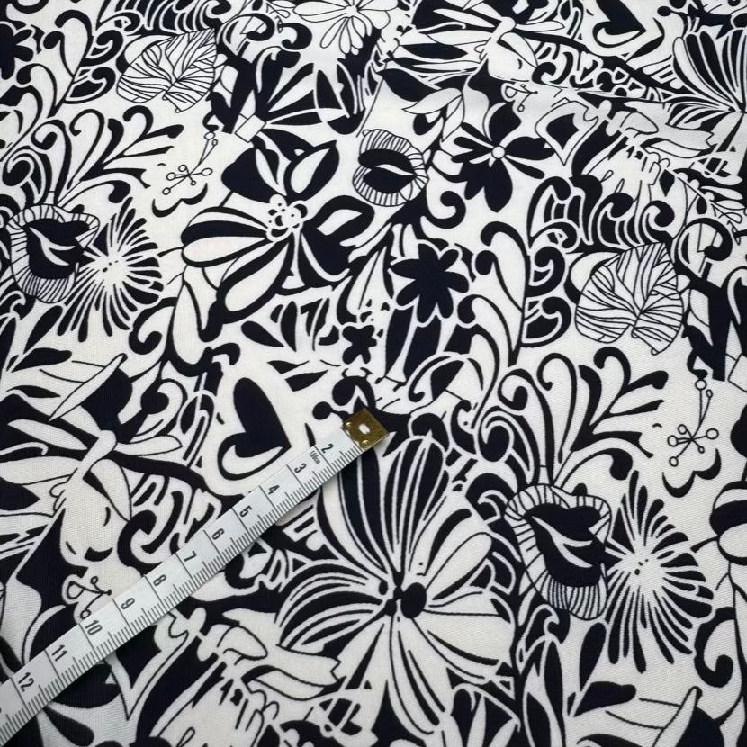 DTY Fleurs Blanc/Marine